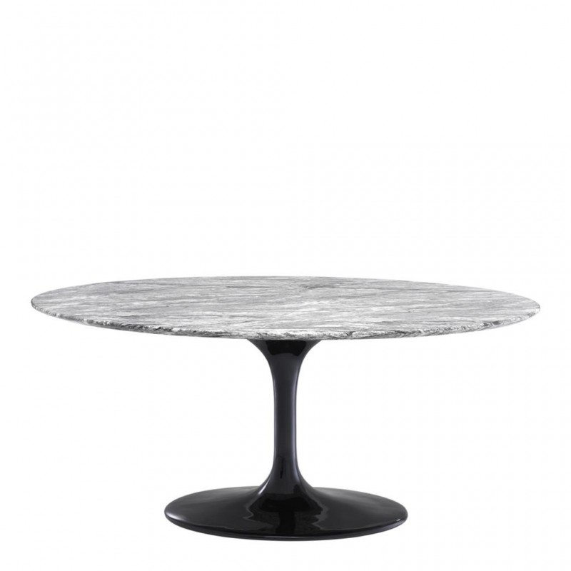 Beautiful contemporary gray oval dining table with its 170cm long tray