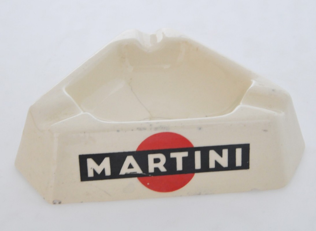 Vintage ceramic ashtray from the Martini brand wide vintage Martini ashtrey