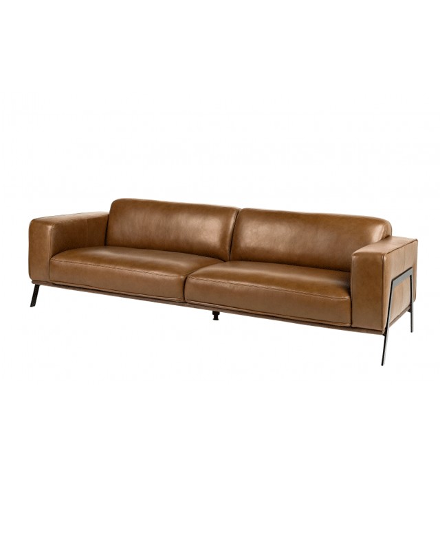 Brooklyn Sofa In Light Brown Leather, Light Leather Sofa