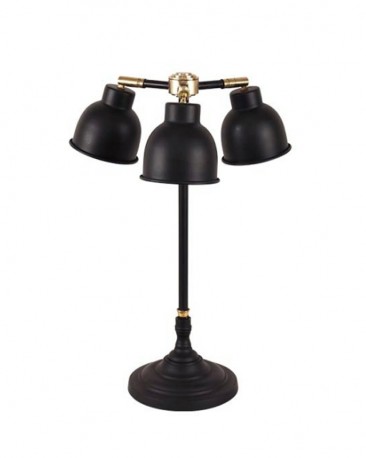 Desk Lamp With Triple Shades, Black Metal Desk Lamps