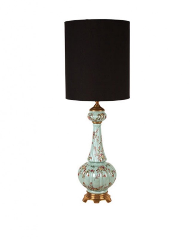 Large Table Lamp In Blue Porcelain, Porcelain Table Lamp
