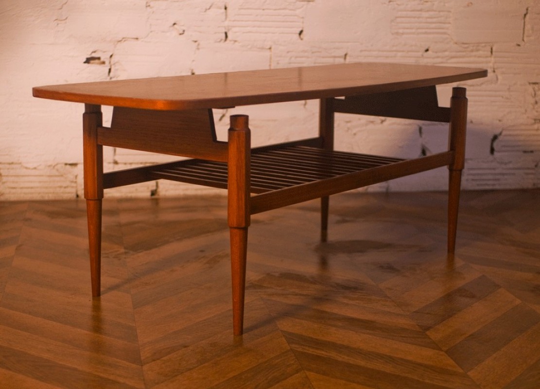 Vintage, coffee table, rectangular, shape, Scandinavian 