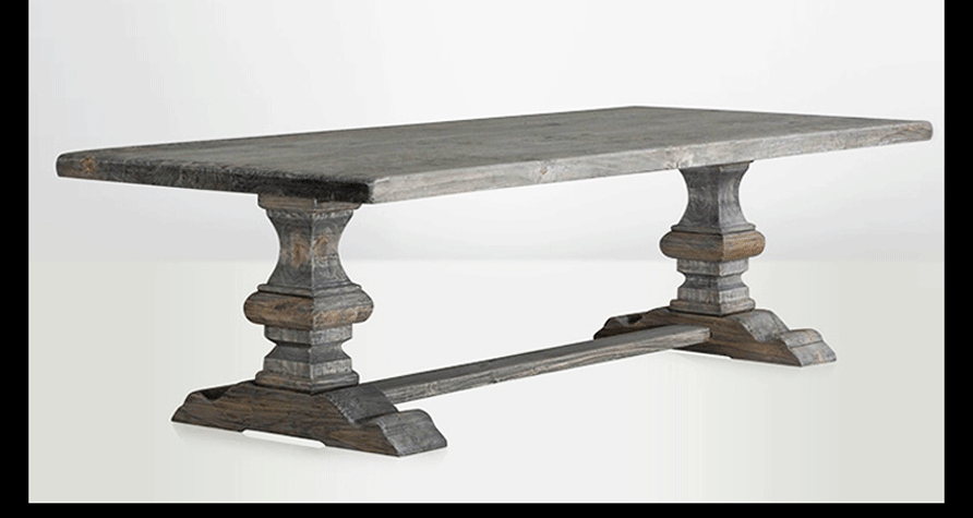 Table en bois monastère gris cendré